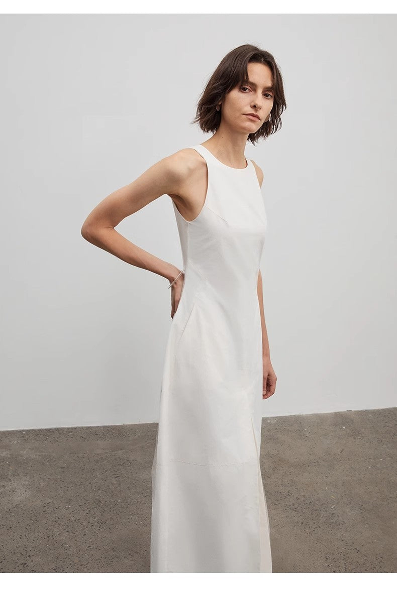 "Plain Poetry" Sleeveless French Dress