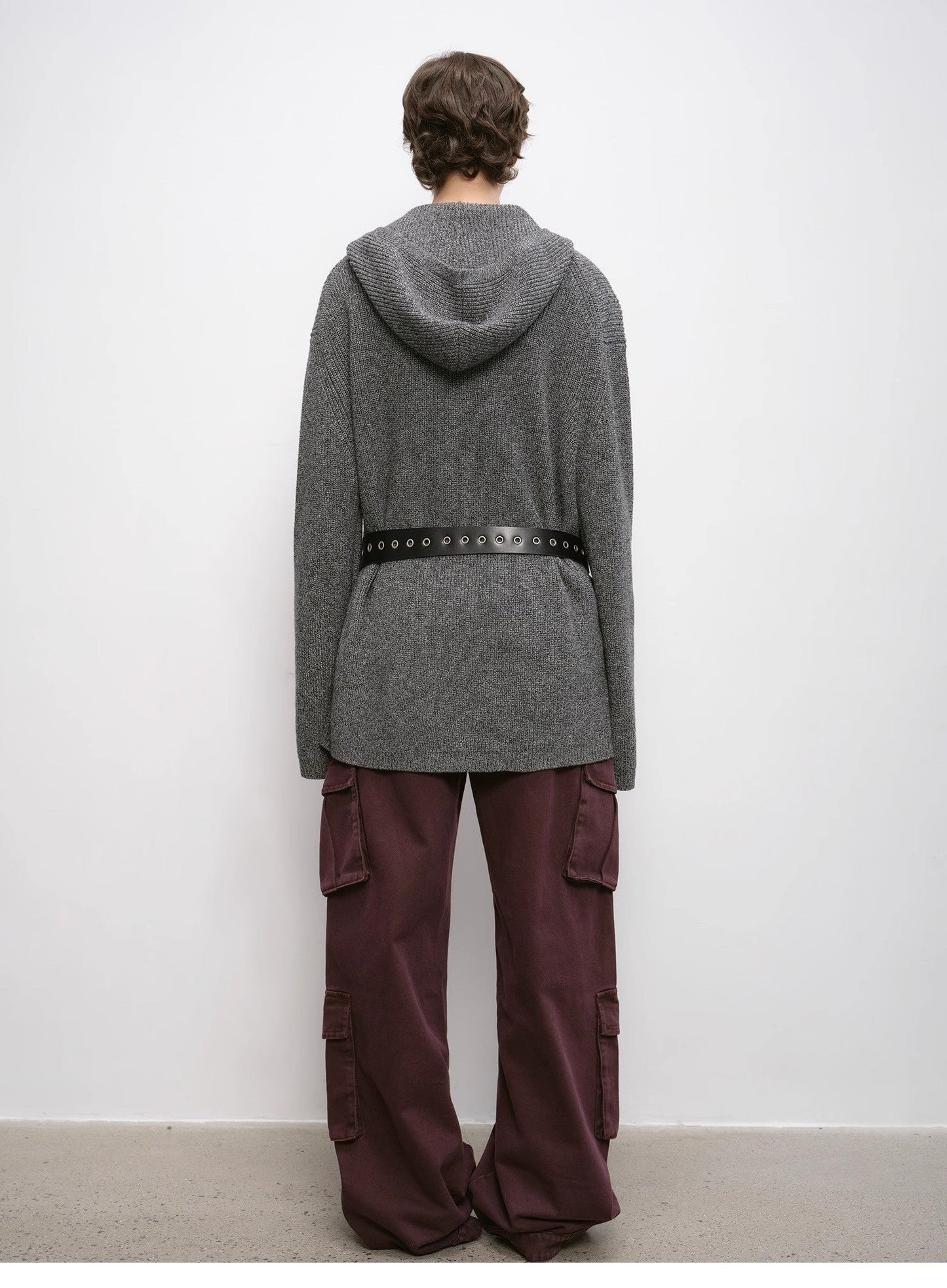 Wool Zipper Hoodie Oversized Sweater Boyfriend Fit
