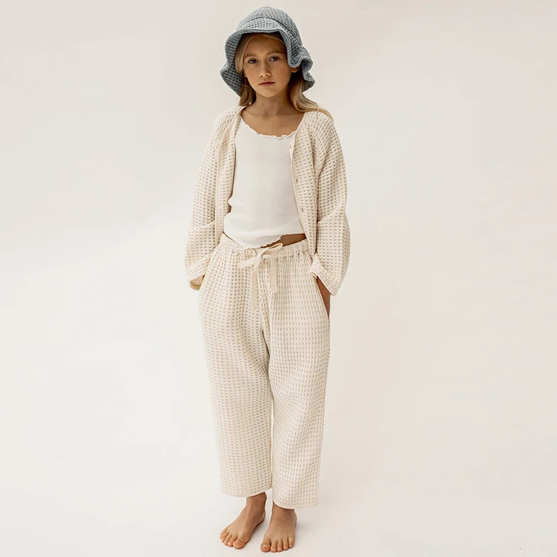 Waffle Organic Cotton Pajama Set Kid's Clothing