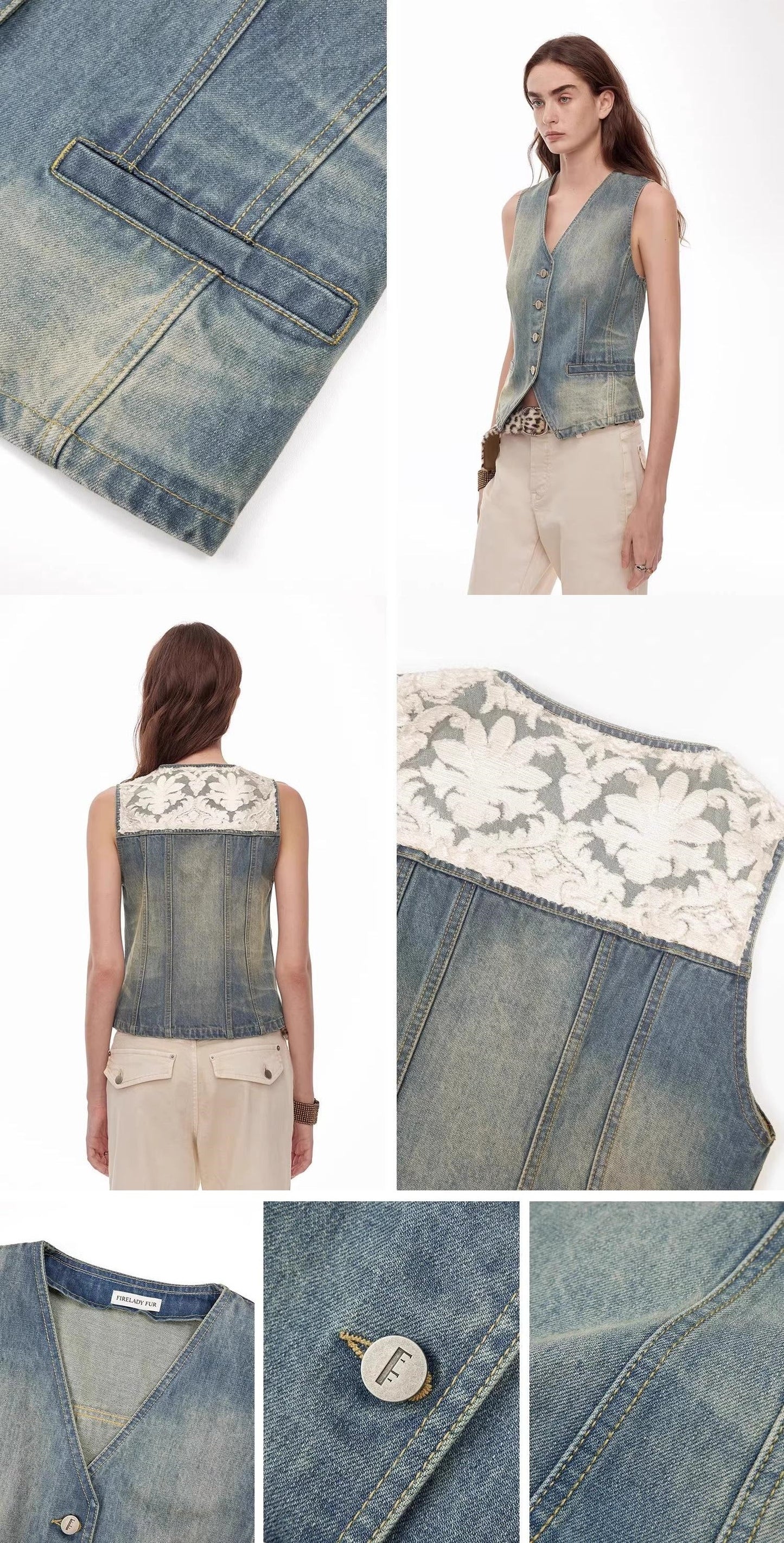 "Diary of an Old Friend" Ramie Oversize Suit Vest Set