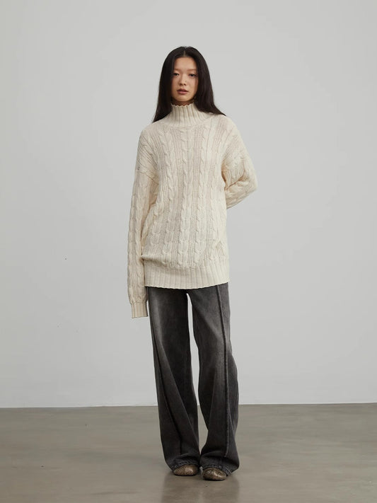 Fireladyfur Turtleneck Sweater "Warm Family Jacquard"