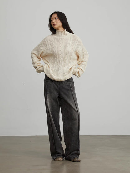Fireladyfur Turtleneck Sweater "Warm Family Jacquard"