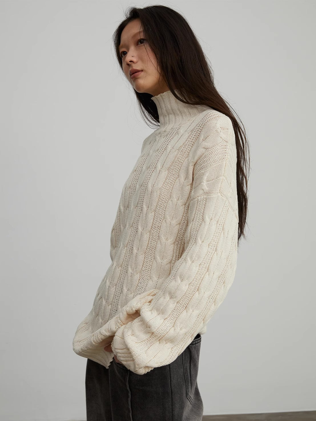 Fireladyfur Turtleneck Sweater "Warm Family Jacquard"