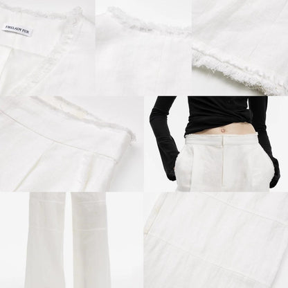 "Diary of an Old Friend" Ramie Oversize Suit Vest Set