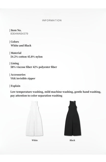 "Plain Poetry" Sleeveless French Dress