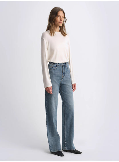 Retro Washed Organic Cotton Straight Jeans