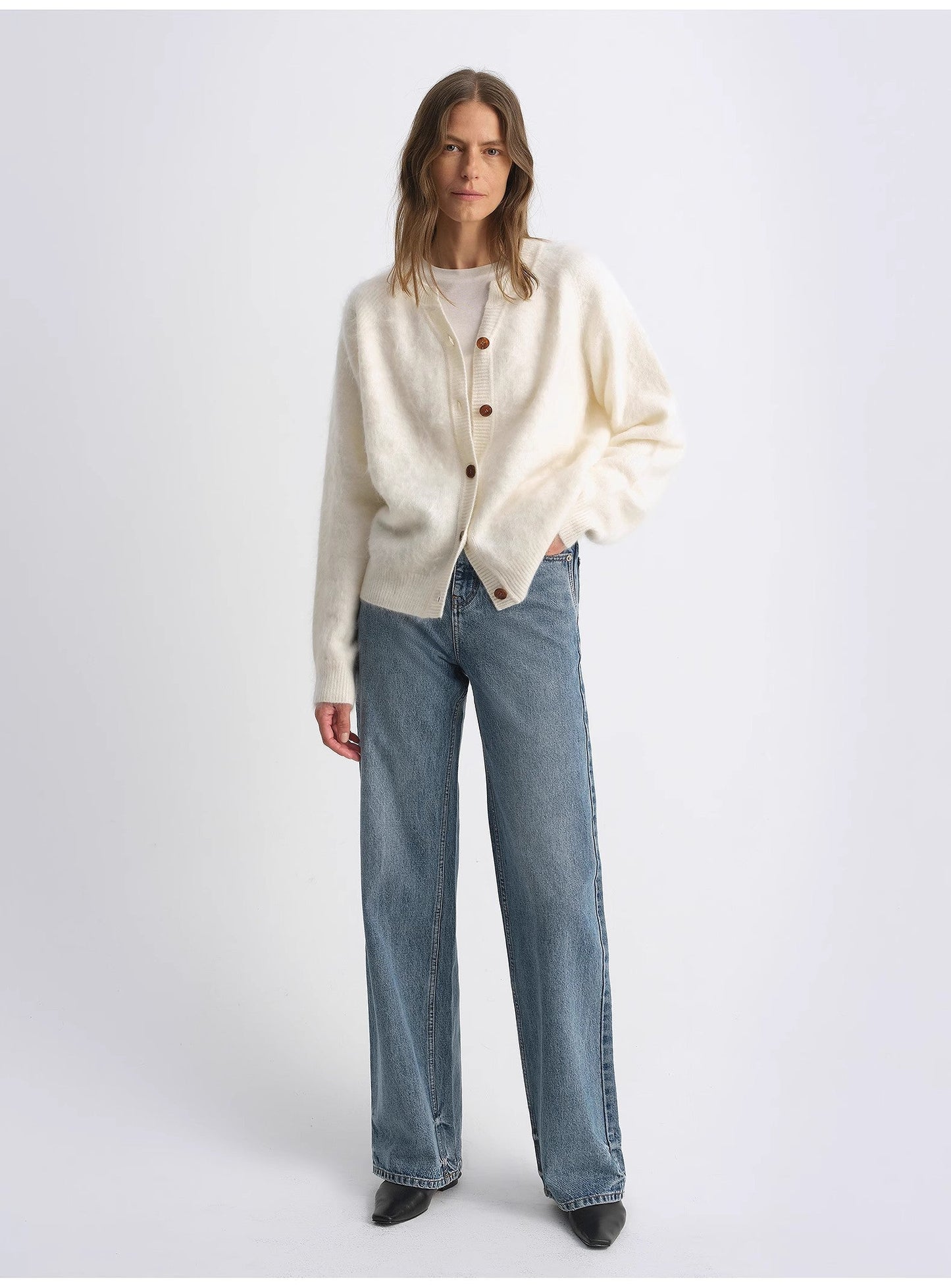 Retro Washed Organic Cotton Straight Jeans