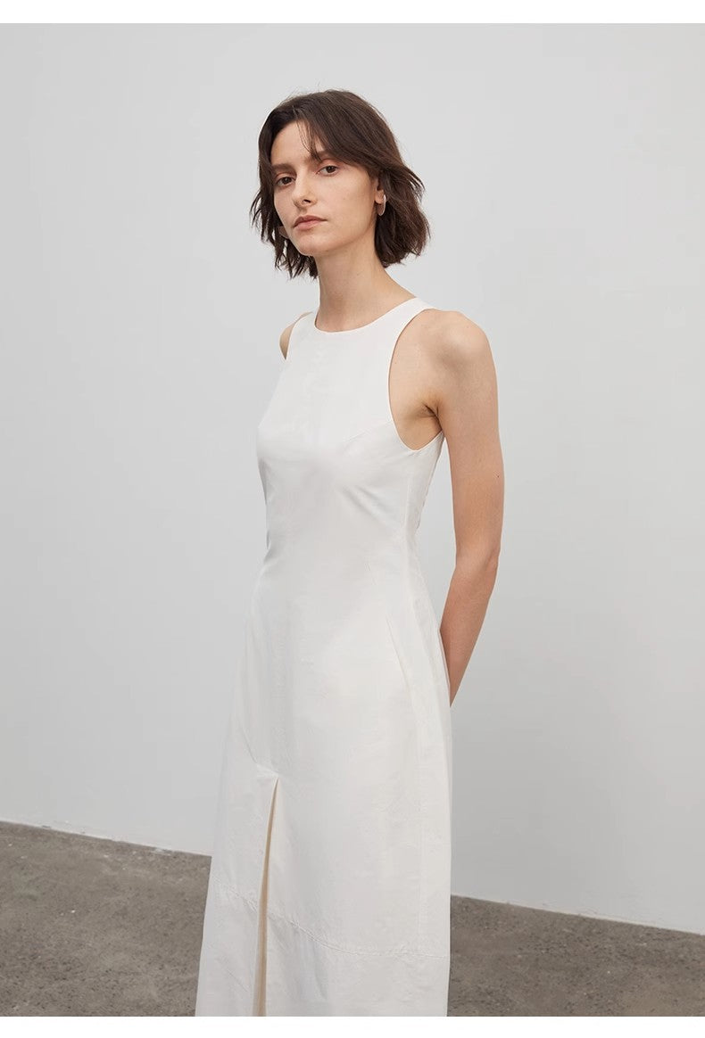 "Plain Poetry" Sleeveless French Dress