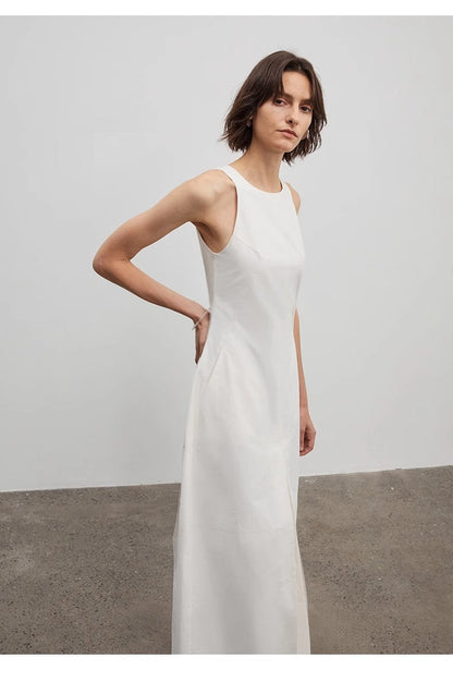 "Plain Poetry" Sleeveless French Dress