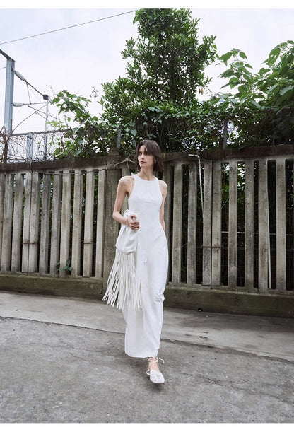 "Plain Poetry" Sleeveless French Dress