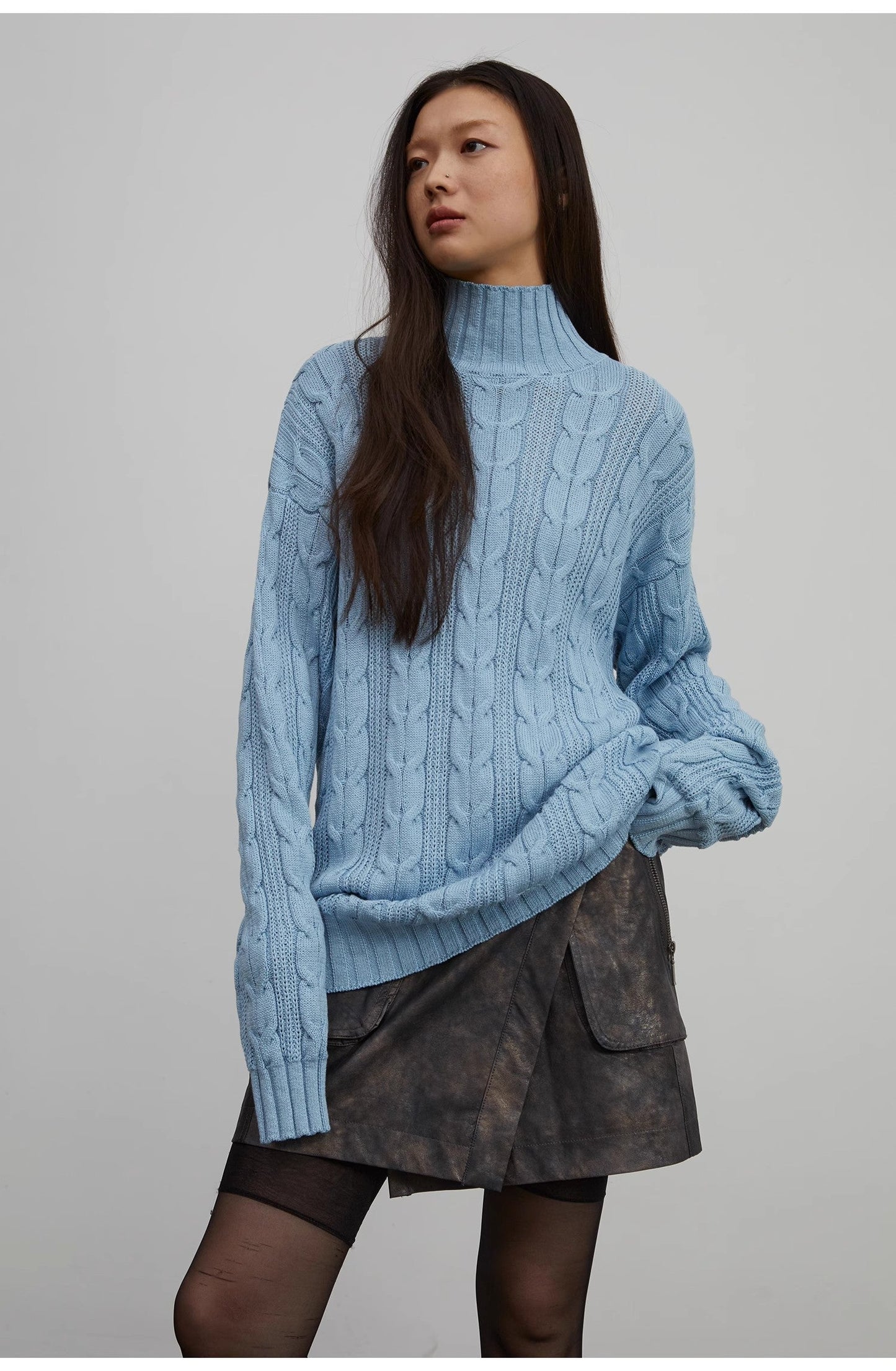 Fireladyfur Turtleneck Sweater "Warm Family Jacquard"