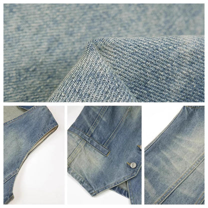 "Diary of an Old Friend" Ramie Oversize Suit Vest Set