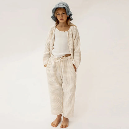 Waffle Organic Cotton Pajama Set Kid's Clothing
