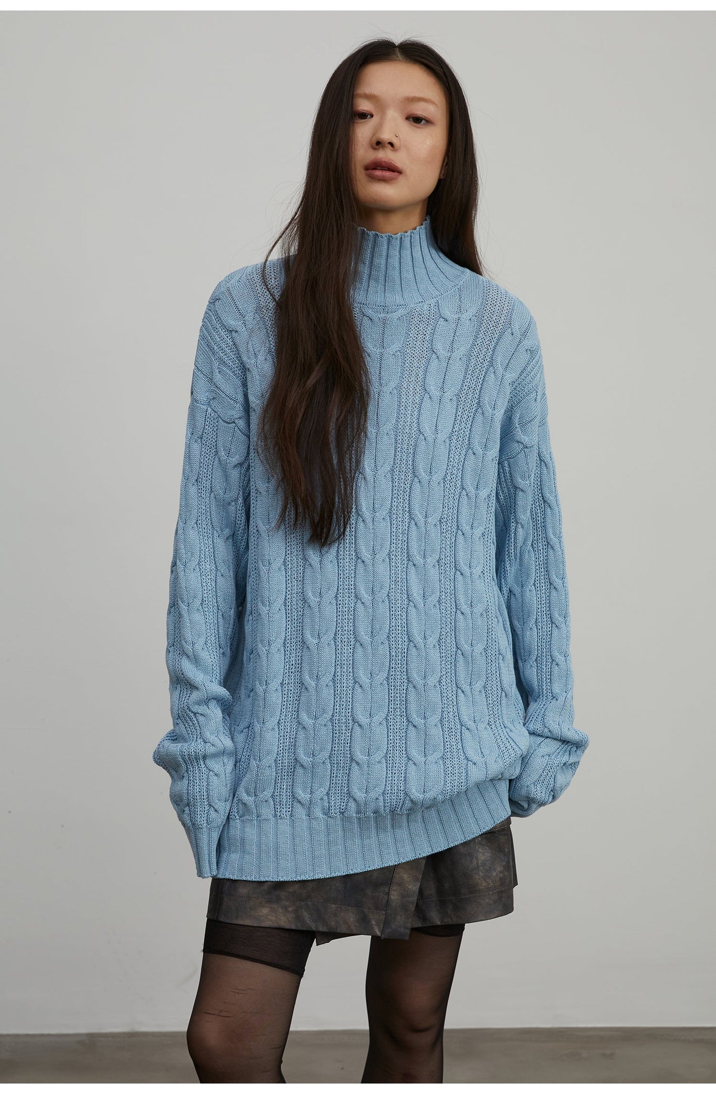 Fireladyfur Turtleneck Sweater "Warm Family Jacquard"