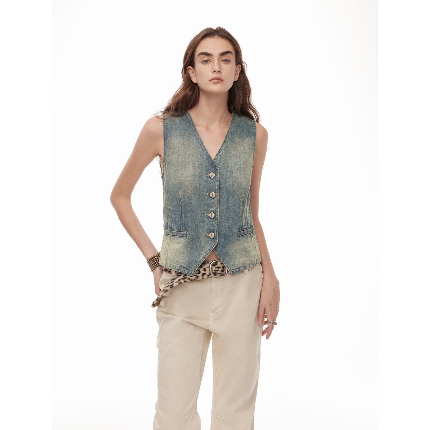 "Diary of an Old Friend" Ramie Oversize Suit Vest Set