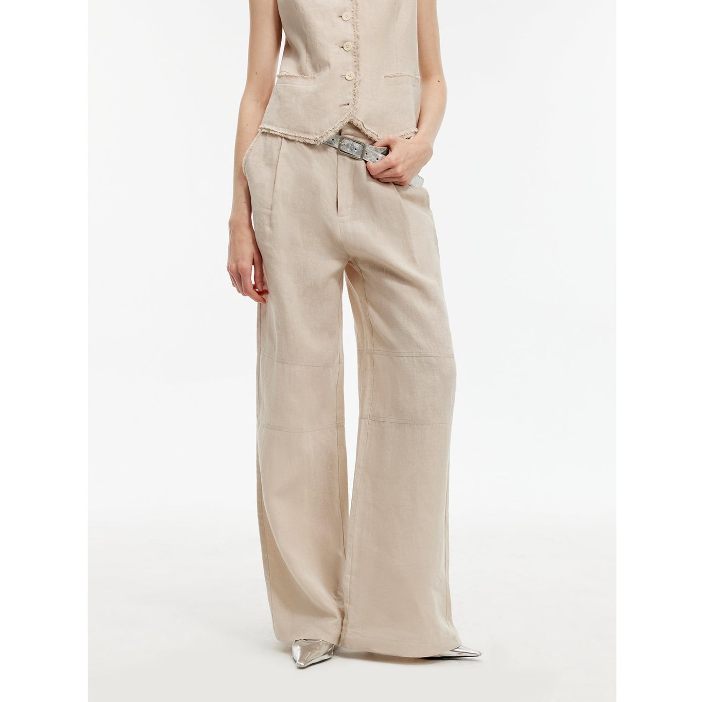 "Diary of an Old Friend" Ramie Oversize Suit Vest Set