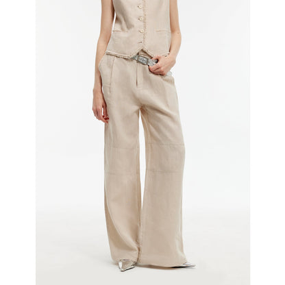"Diary of an Old Friend" Ramie Oversize Suit Vest Set