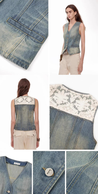 "Diary of an Old Friend" Ramie Oversize Suit Vest Set